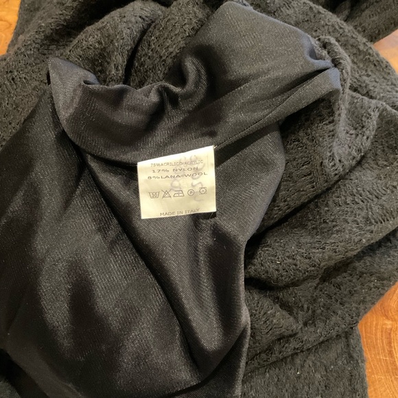 Made in Italy black wool and acrylic turtleneck dress. - Picture 5 of 6